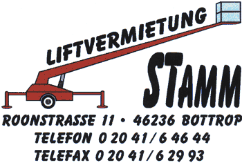 Liftvermietung Stamm - Roonstr. 11 - 46236 Bottrop - Tel.: 02041/64644